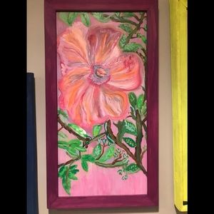 Orig acrylic painting framed in distressed wood